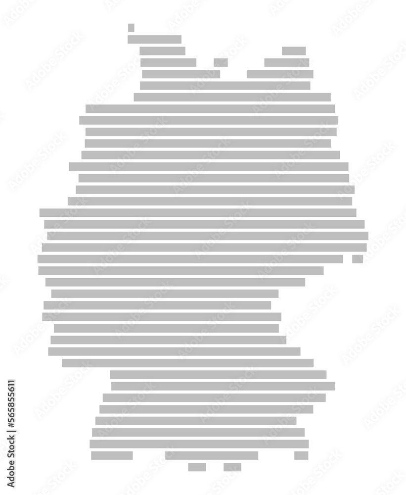 Deutschlandkarte aus grauen Streifen Deutschlandkarte aus grauen Streifen