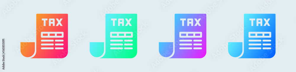 Tax solid icon in gradient colors. Finance signs vector illustration. Tax solid icon in gradient colors. Finance signs vector illustration.
