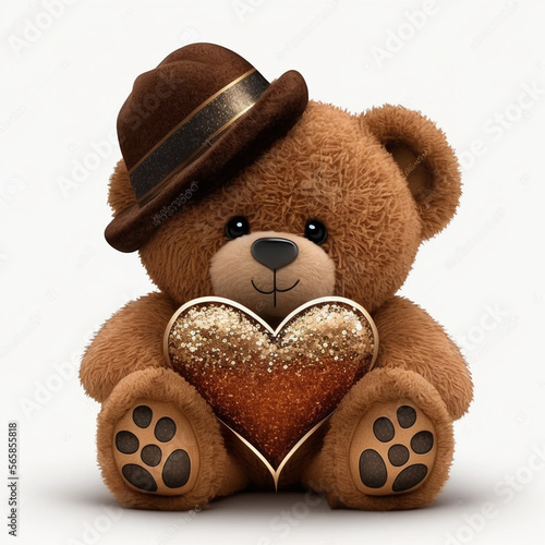 Stylized Teddy Bear for Valentine's Day Generative AI