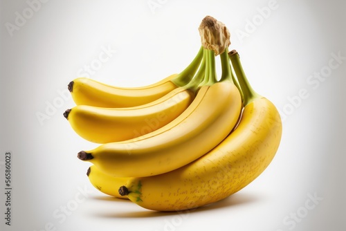 Banana isolated on white background. Generative AI.