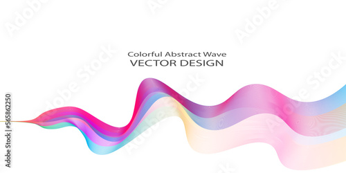 Colorful Abstract wave. Digital frequency track equalizer. Stylized line art background