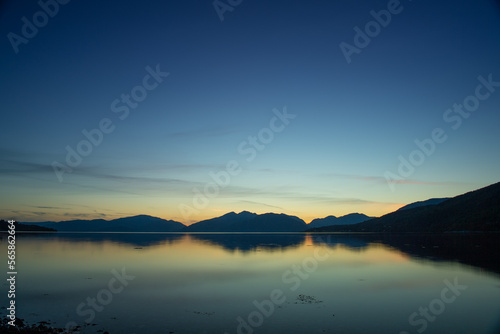 Sunset over Scottish Loch