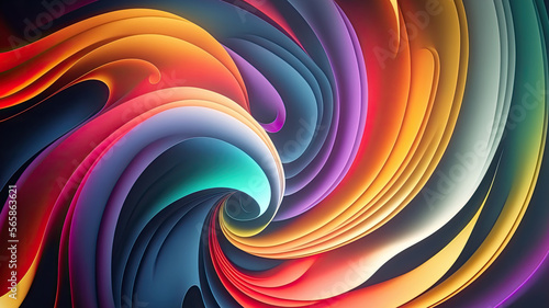 abstract colorful  twirl background wallpaper header illustration. Generative Ai