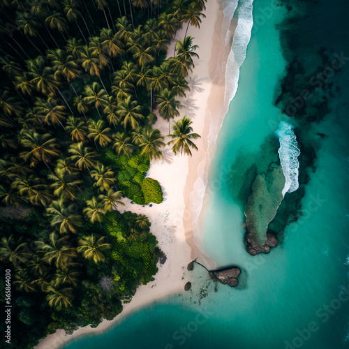 Aerial view of a tropical beach © Attila