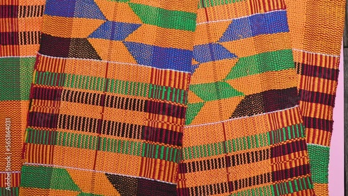 High angle view of Kente cloth