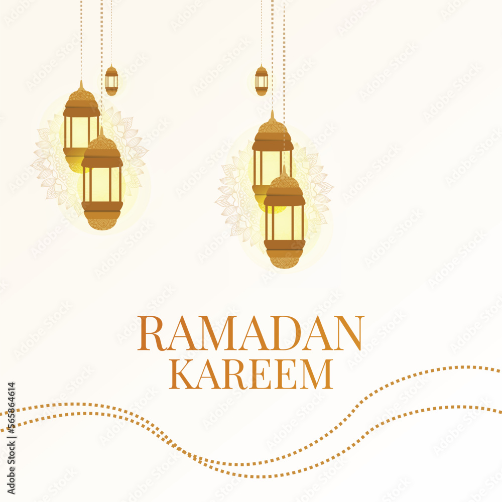 Naklejka premium Islamic Ramadan Kareem Background Illustration