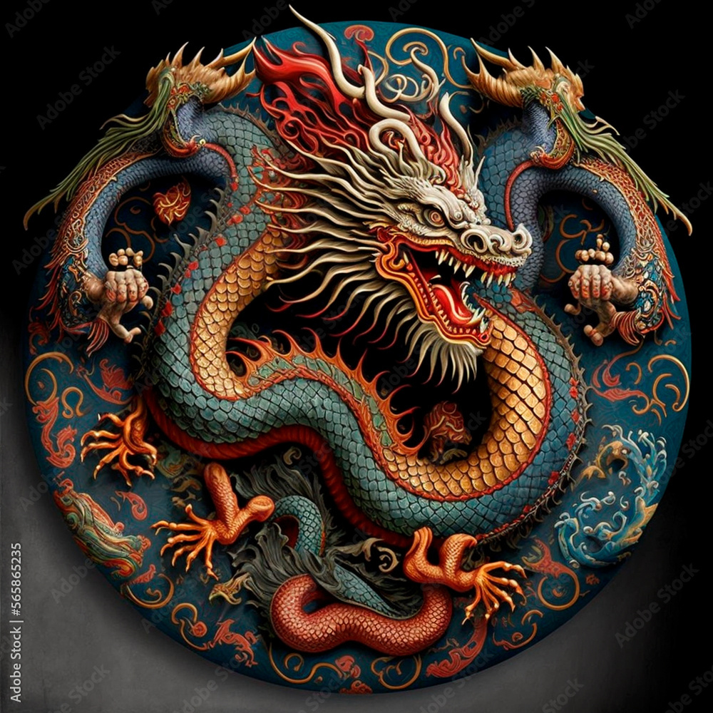 Obraz premium chinese style dragon