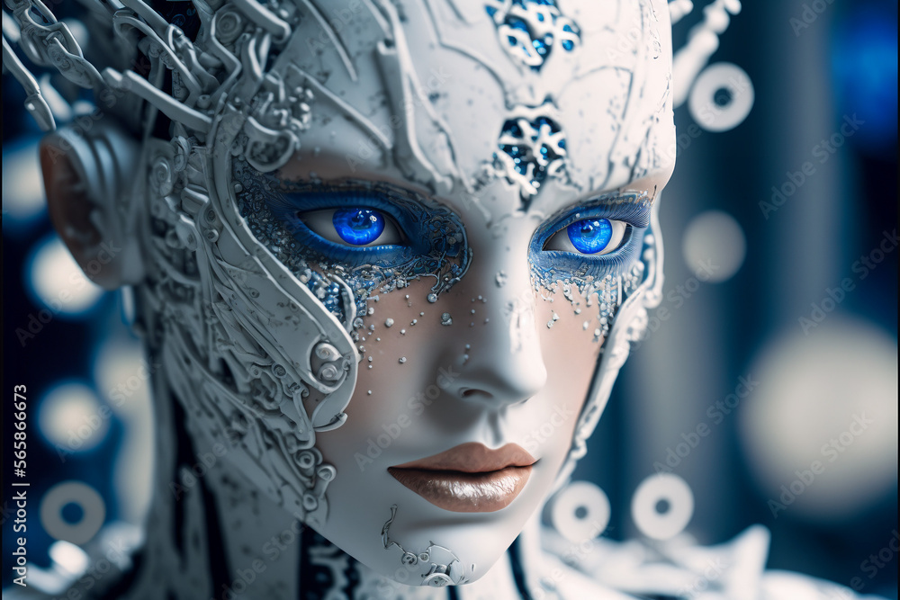 portrait of a AI woman, generative AI portrait of a AI woman, generative AI