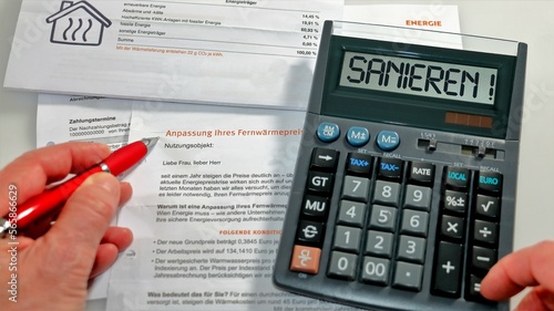 Sanieren Taschenrechner Heizkosten