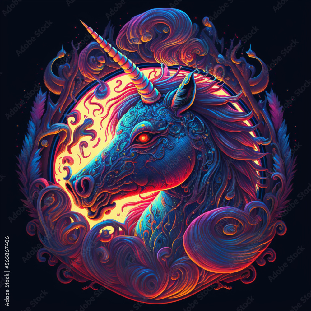 Unicorn -  chinese dragon head