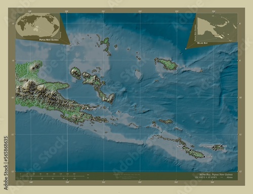 Milne Bay, Papua New Guinea. Wiki. Labelled points of cities photo