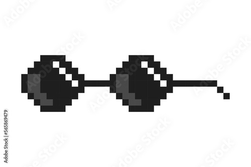 Pixelated boss glasses, bandit pixel glasses, gangster pixelated sunglasses. Vector illustration.