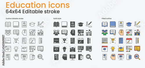set of education icons. vector illustration