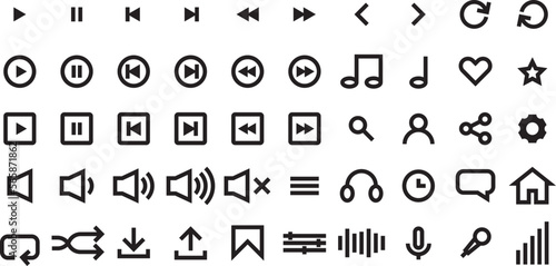 Music icons set.