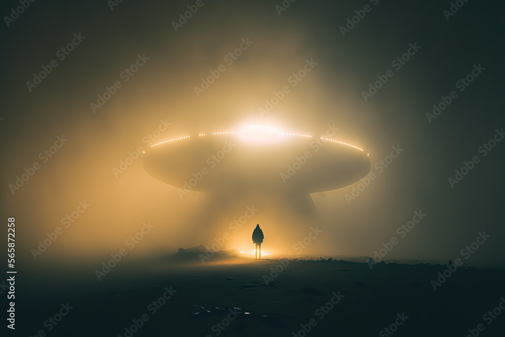 Aliens abduct people. Generative AI.