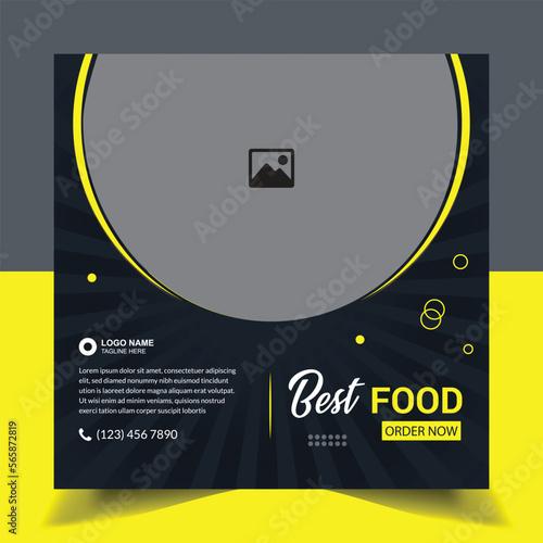 Restaurant Business social media post design templates for social media marketing  editable HQ 