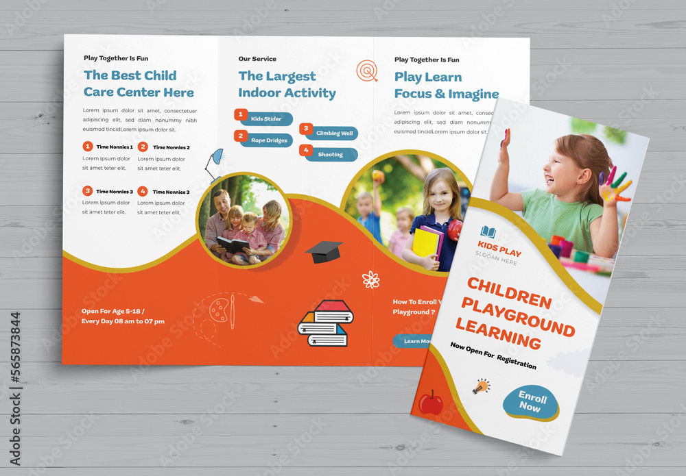 Children Playground Trifold Brochure Design Stock Template Adobe Stock Children Playground Trifold Brochure Design Stock Template Adobe Stock