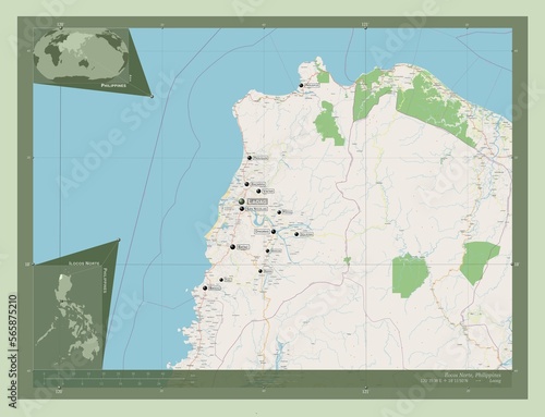 Ilocos Norte, Philippines. OSM. Labelled points of cities photo