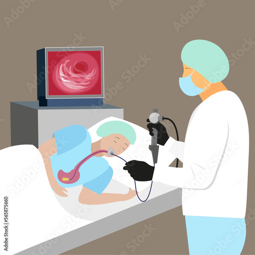 doctor performs gastroscopy