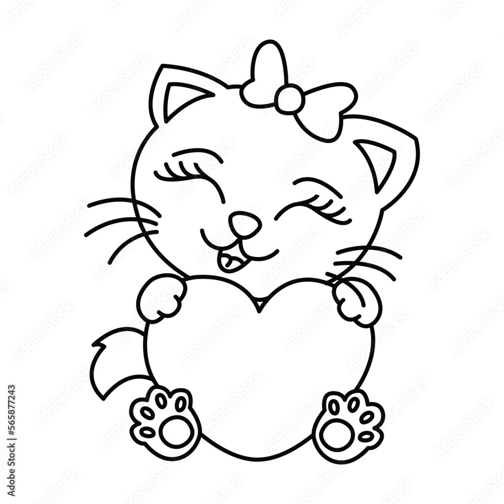 Fototapeta premium Funny cat cartoon vector illustration.