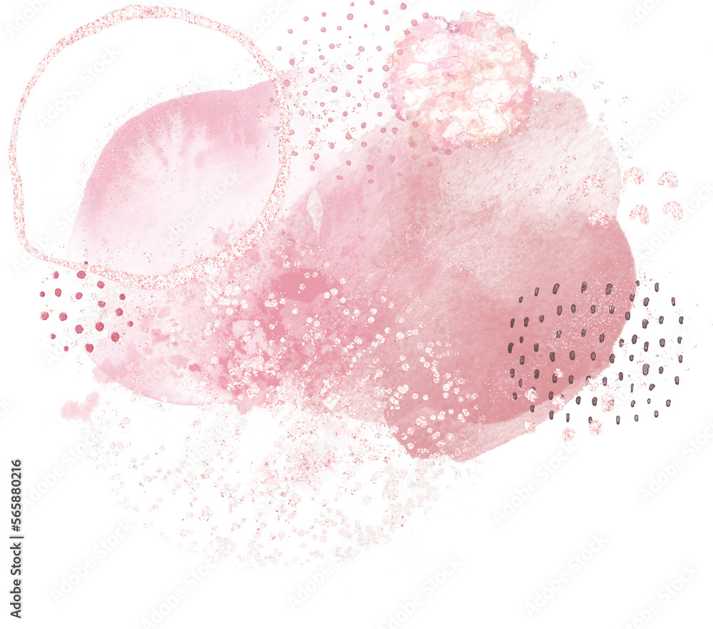 Fototapeta premium Rose gold abstract Watercolor Illustration