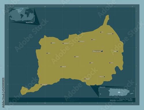 Orocovis, Puerto Rico. Solid. Labelled points of cities photo