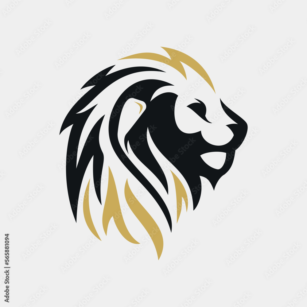 Iconic logo for golf team or apparel design. Lion and stick golf concept design. Template logo. Iconic logo for golf team or apparel design. Lion and stick golf concept design. Template logo.
