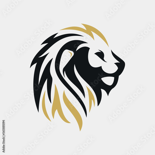 Iconic logo for golf team or apparel design. Lion and stick golf concept design. Template logo.