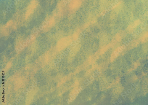 ザラザラしたムラのある茶色と緑の水彩風の背景素材 photo
