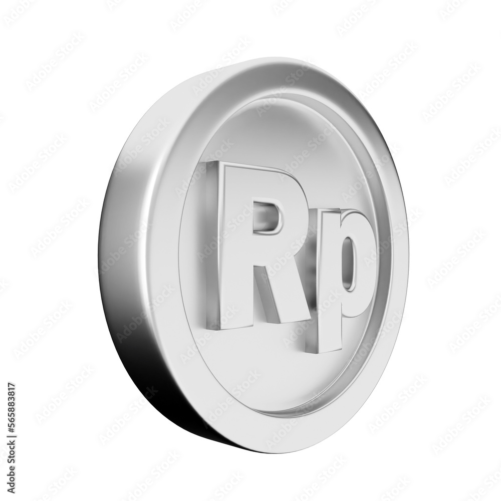3d coin rupiah silver icon illustration render 3d coin rupiah silver icon illustration render