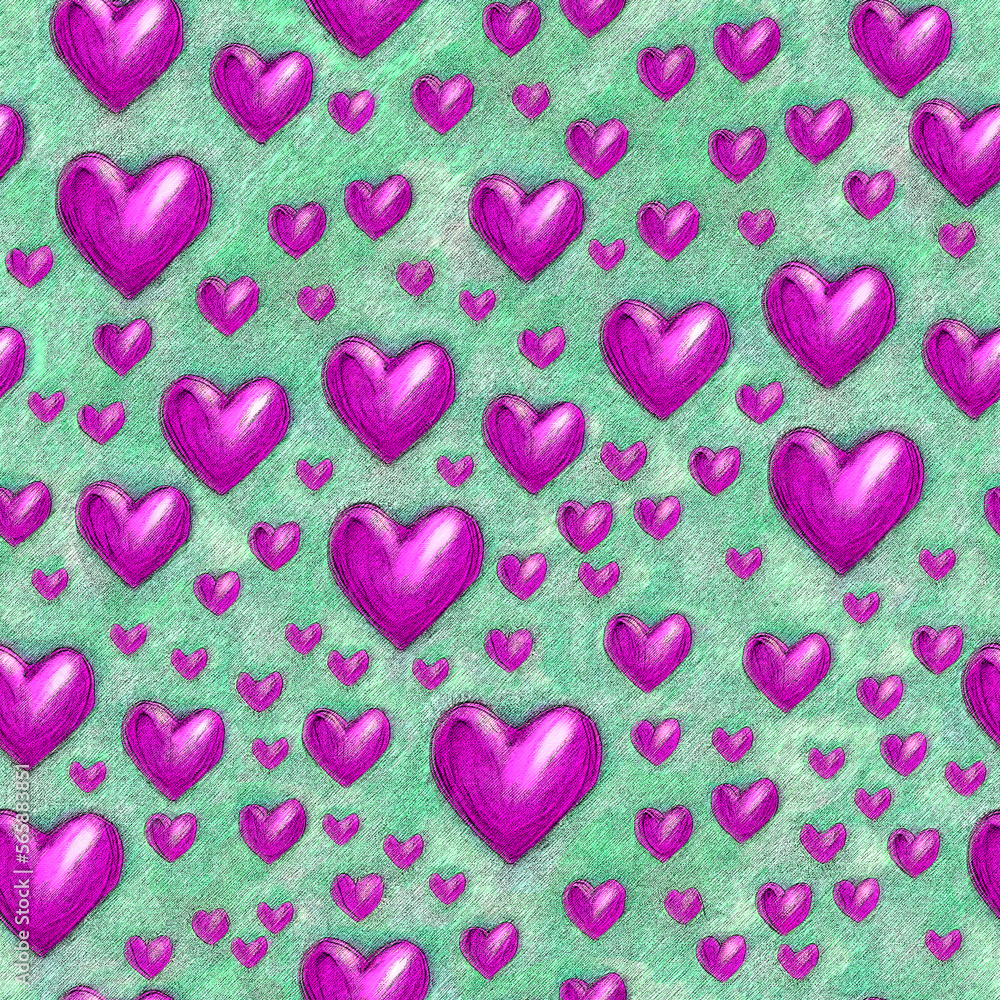 Hand drawn hearts Valentine seamless background Hand drawn hearts Valentine seamless background