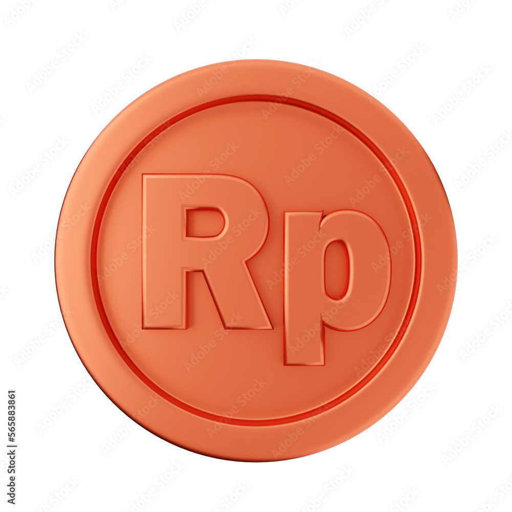3d coin rupiah bronze icon illustration render 3d coin rupiah bronze icon illustration render