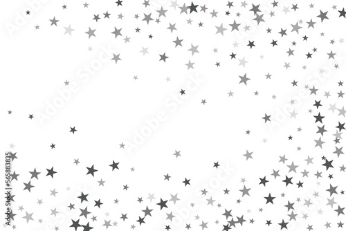 Star confetti. Silver casual confetti background. Bright design pattern. © niko180180