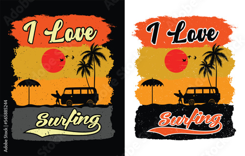 Hello sweet summer holiday beach vacation theme horizontal t shirt desgin. I love Surfing theme.