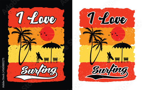 Hello sweet summer holiday beach vacation theme horizontal t shirt desgin. I love Surfing theme.
