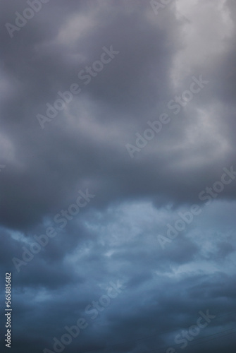 View on blue clouds in rainy weather