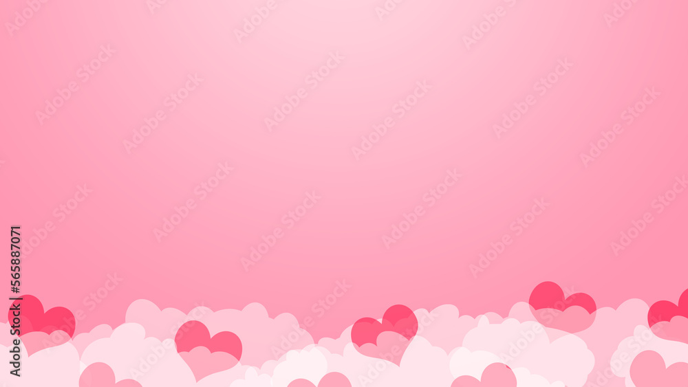 pink background with hearts cloud