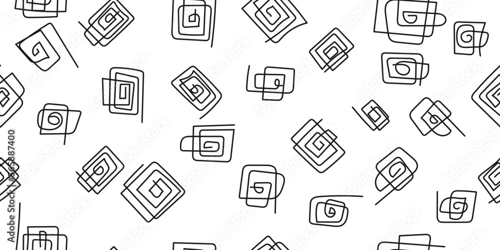 Twisted casual paperclips on a seamless canvas. Vector print for interior and seamless backgrounds, wallpaper, fabric, decor. Twisted casual paperclips on a seamless canvas. Vector print for interior and seamless backgrounds, wallpaper, fabric, decor.