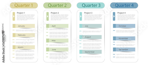 project schedule infographic form timeline infographics quarterly  component template. 