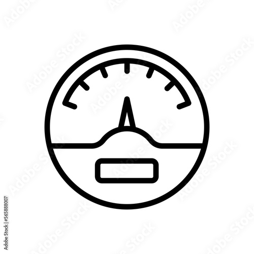 Voltmeter outline vector icon isolated on white background. Voltmeter line icon for web, mobile and ui design