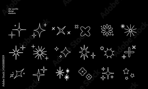 キラキラ/光/輝きのアイコン・装飾・イラストベクターセット