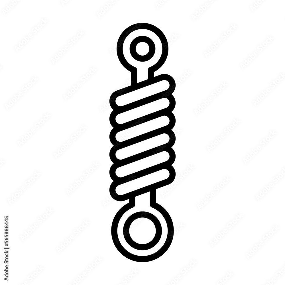 Car Suspension outline vector icon isolated on white background. Car Suspension line icon for web, mobile and ui design Car Suspension outline vector icon isolated on white background. Car Suspension line icon for web, mobile and ui design