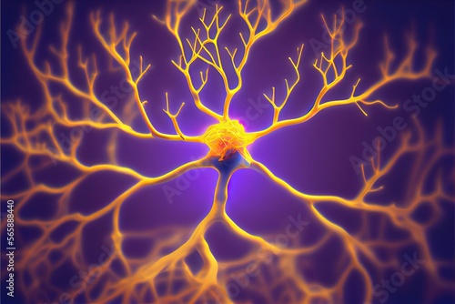Celular neuron in regeneration. Generative AI. 1 photo