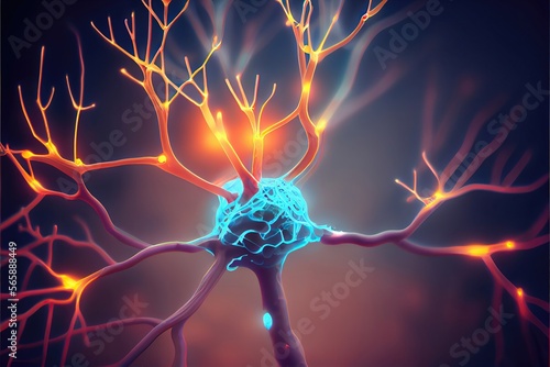 Celular neuron in regeneration. Generative AI. 2 photo