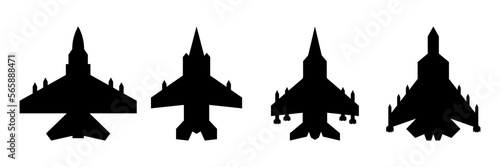 Military Fighter Jet. Aviation icon illustration