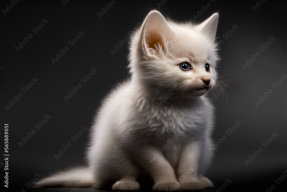 Putzige kleine Baby Katze mit flaumigem Fell, ai generativ Putzige kleine Baby Katze mit flaumigem Fell, ai generativ