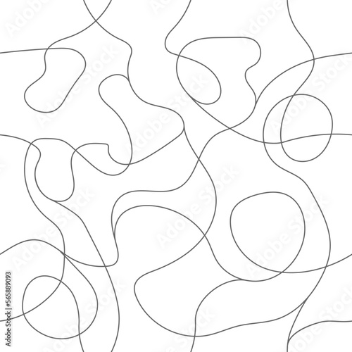 Seamless pattern of abstract curved and intersecting lines. Vector illustration for textiles, textures, creative design and simple backgrounds