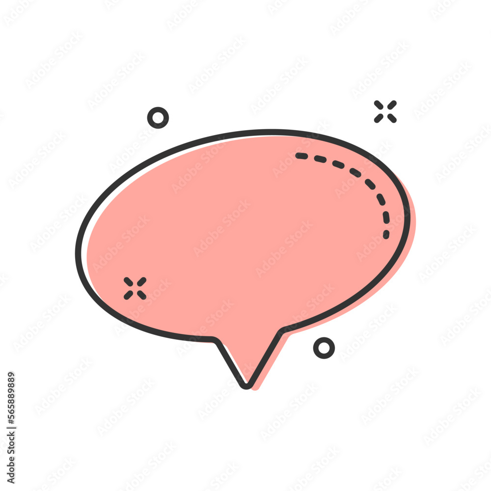 pink color speech bubble vector illustration isolated on white ...