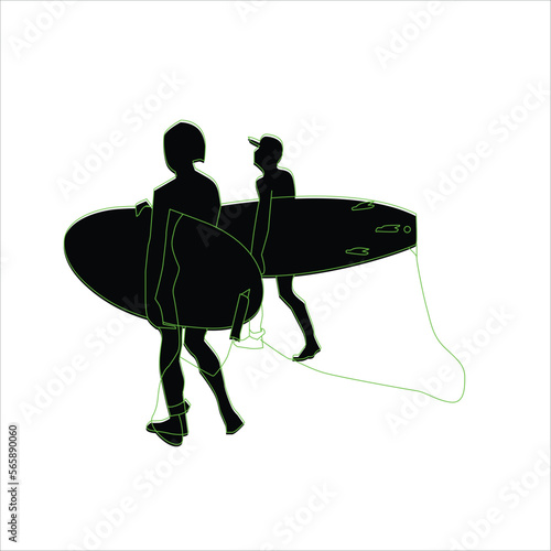 People with surfboards walking by ocean beach