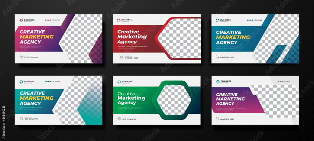 Attractive business YouTube video thumbnail collection for workshop promotion Modern thumbnail and web banner template Attractive business YouTube video thumbnail collection for workshop promotion Modern thumbnail and web banner template